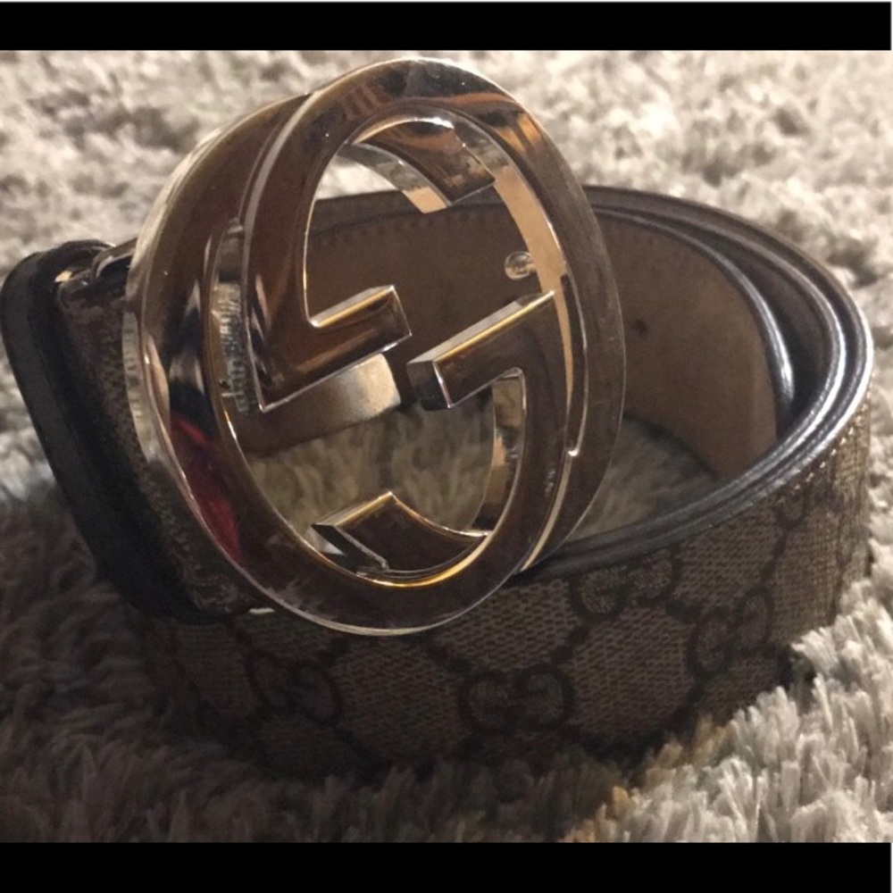 Gucci GG Supreme belt w/interlocking G